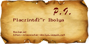 Placzintár Ibolya névjegykártya